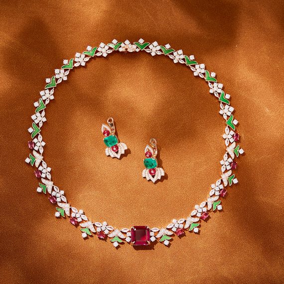 Enchanted Forest Garden-Inspired Gold-Plated Necklace - Image 3