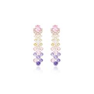 Aurora Glow Gradient Pink Gold-Plated Colorful Earrings