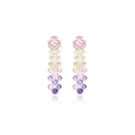 Aurora Glow Gradient Pink Gold-Plated Colorful Earrings