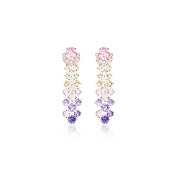 Aurora Glow Gradient Pink Gold-Plated Colorful Earrings