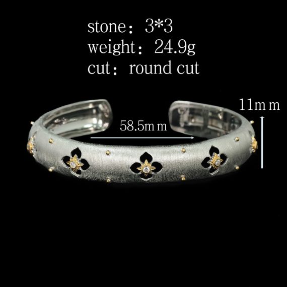 Sparkle Edge High Carbon Diamond Bujia Brushed Bracelet in 925 Silver - Image 2
