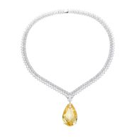 105ct Pear-Cut Yellow Diamond Teardrop Zircon Statement Necklace