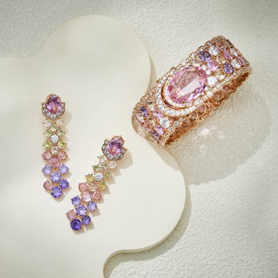 Aurora Glow Gradient Pink Gold-Plated Colorful Earrings - Image 4