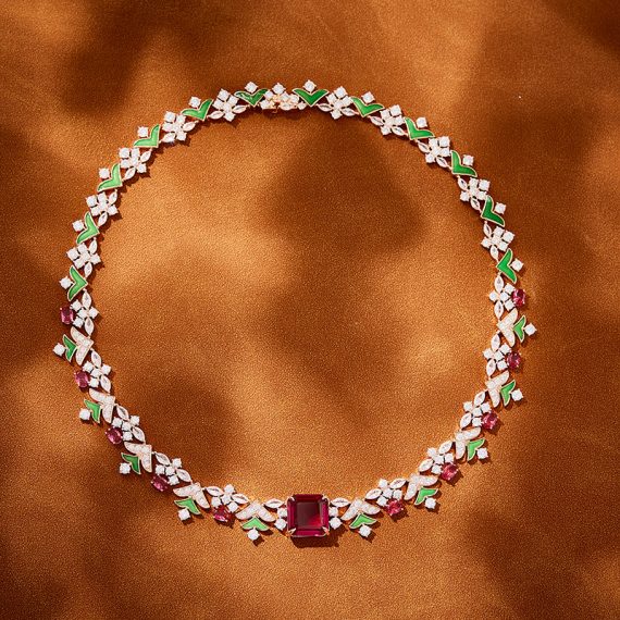 Enchanted Forest Garden-Inspired Gold-Plated Necklace - Image 2