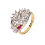 Chic Gold-Plated Serpent Open-Loop Design Ring