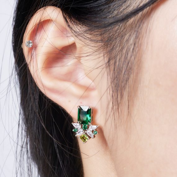 Nature Spirit Tropical Rainforest Textured Gold-Plated Earrings - Image 5
