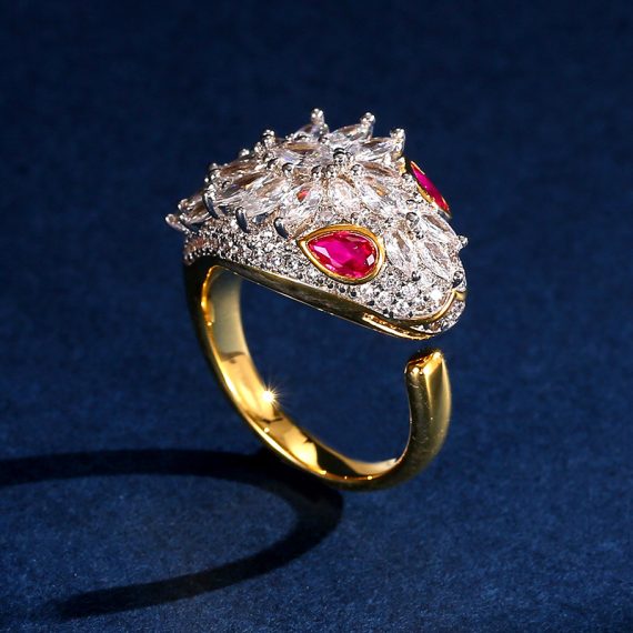 Chic Gold-Plated Serpent Open-Loop Design Ring - Image 3