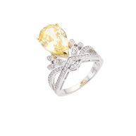 Regal Pear-Cut 5-Carat High-Carbon Diamond Crown Ring in 925 Silver