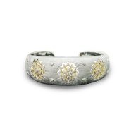 Brushed Gleam High-Carbon Diamond Bujia Bracelet in Gold-Plated Silver