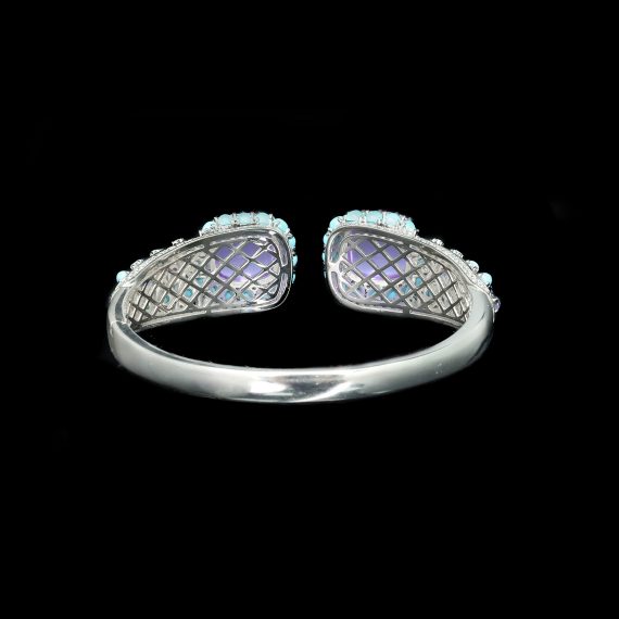 Vibrant Beauty 925 Silver Gold-Plated Blue Turquoise Amethyst Bracelet - Image 3