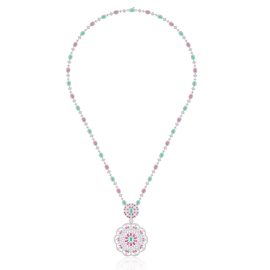 Golden Bloom Hollow Pear-Shaped Floral Pendant Necklace
