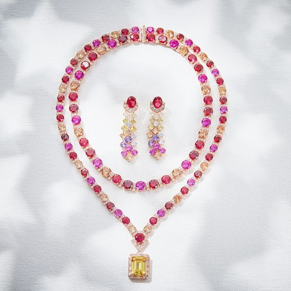 Spectrum Shine Colorful Gold-Plated Multicolor Necklace - Image 4