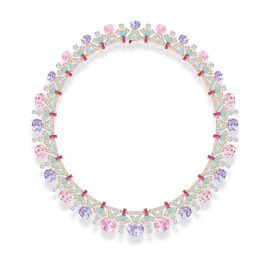 Enamel Artistry Gold-Plated Heavy Texture Pendant Necklace