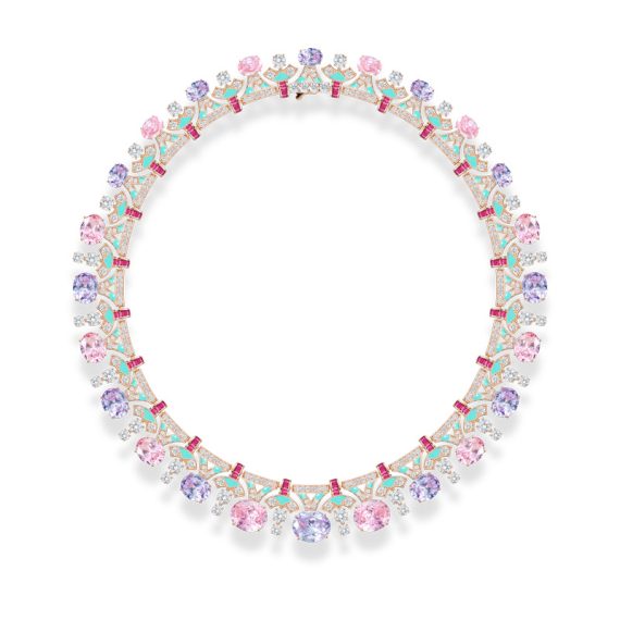 Enamel Artistry Gold-Plated Heavy Texture Pendant Necklace