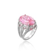 Blush Majesty Gold-Plated Pigeon Egg Pink Diamond Ring