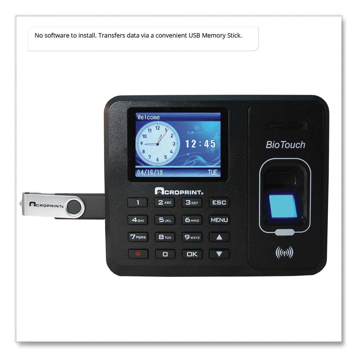 Acroprint BioTouch Time Clock & Badges Bundle - Image 3