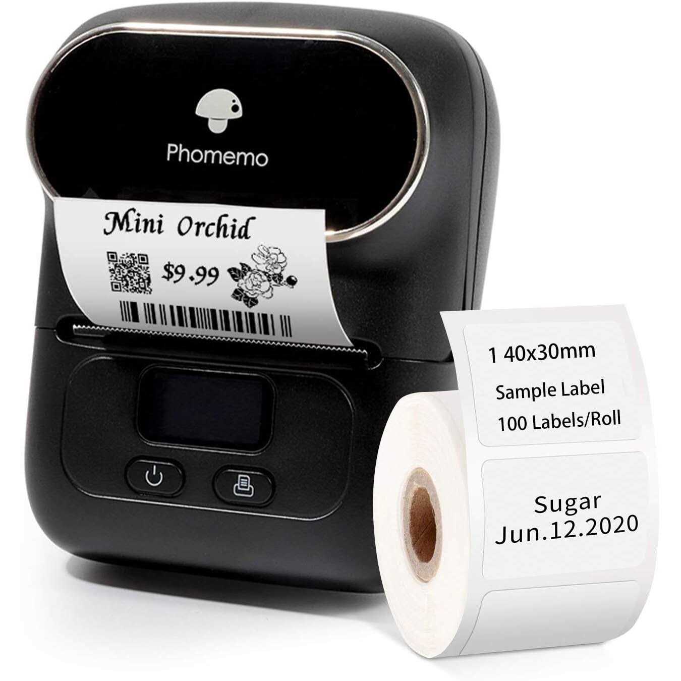 Phomemo M110 Label Portable Bluetooth Thermal Label Maker Printer for Barcode