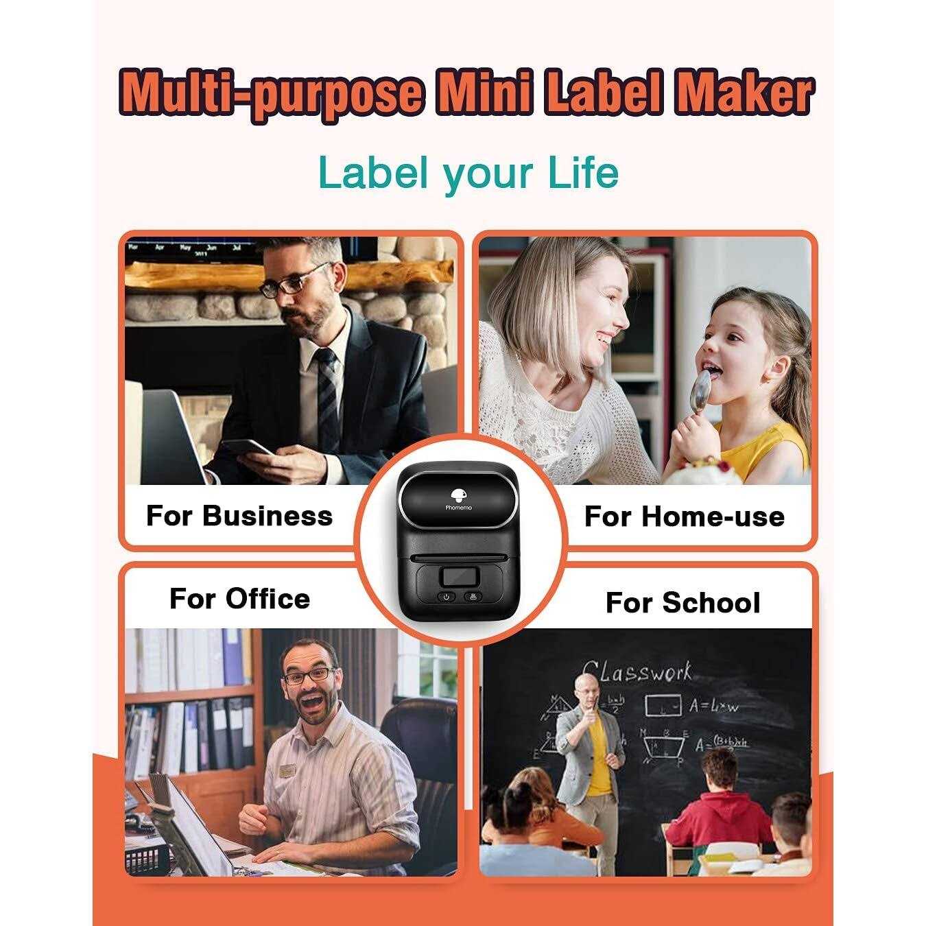 Phomemo M110 Label Portable Bluetooth Thermal Label Maker Printer for Barcode - Image 4