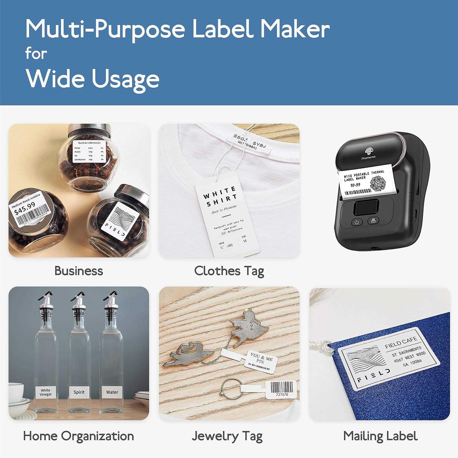 Phomemo M110 Label Portable Bluetooth Thermal Label Maker Printer for Barcode - Image 5