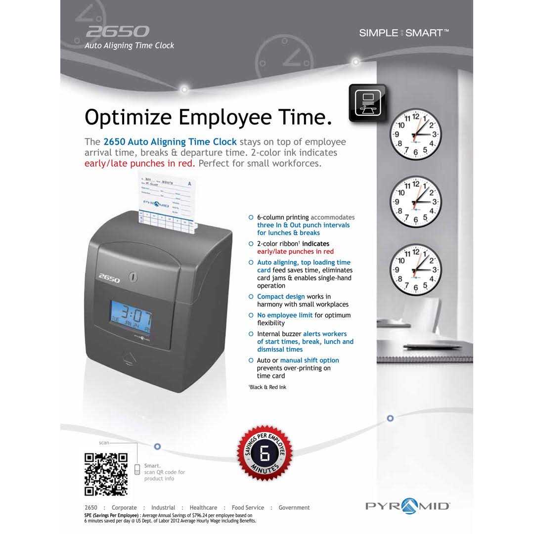 2650 Auto Aligning Time Clock Pyramid - Image 5