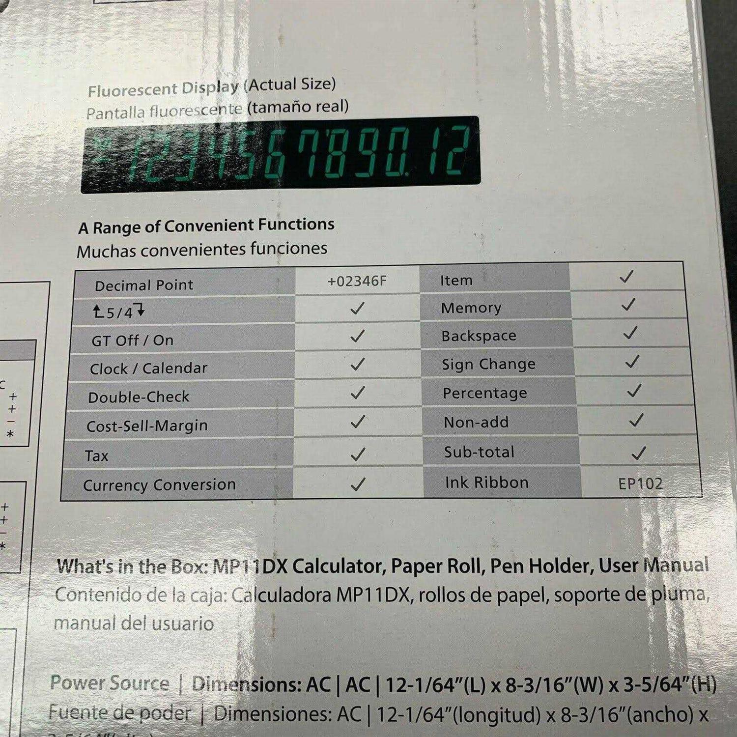 Canon MP11DX 2 Printing Calculator 2198C001 - Image 2