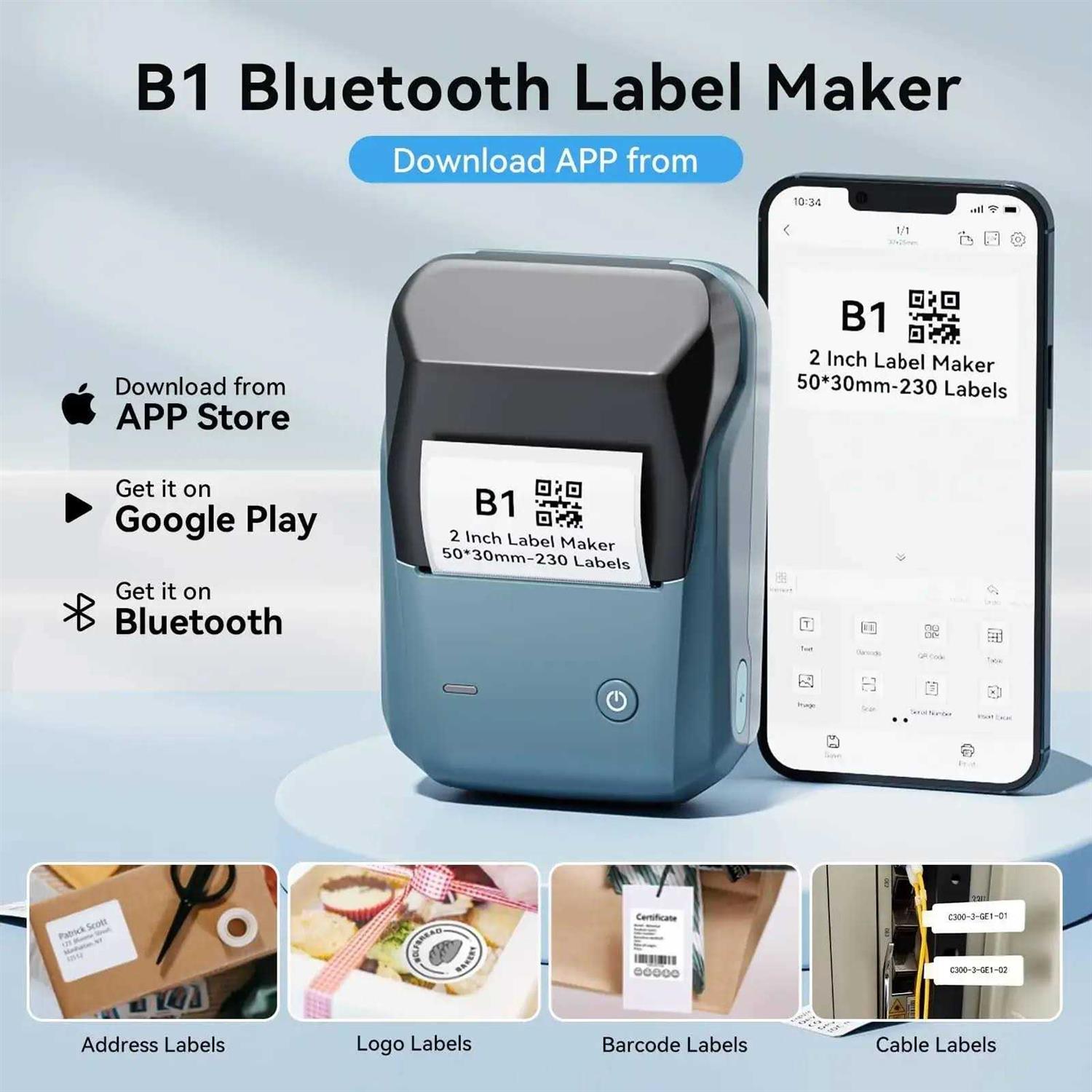 NIIMBOT B1 Label Makers 2 Inch Bluetooth Label Maker with Auto Identification - Image 5