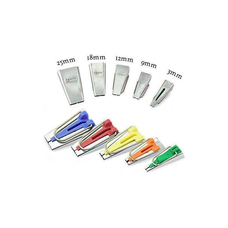 BIGTEDDY Bias Tape Maker Set 6MM/9MM/12MM/18MM/25MM 50MM 5 Sizes DIY Quilting Binding Hem Making Tools Kit - Image 3