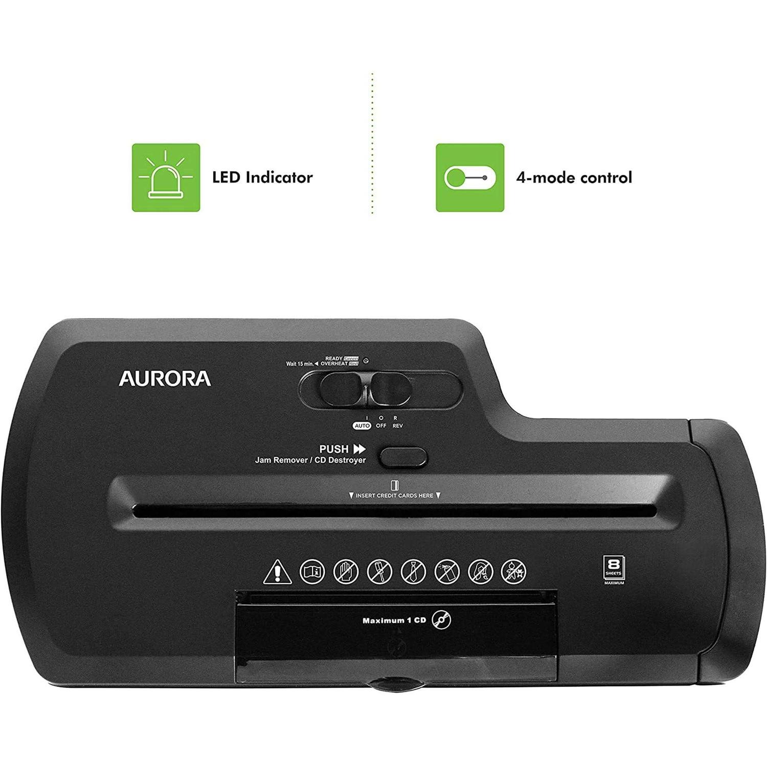 Aurora Professional Strip Cut Paper ShreddercDcredit Card Shredder Without Wastebasket - Image 4