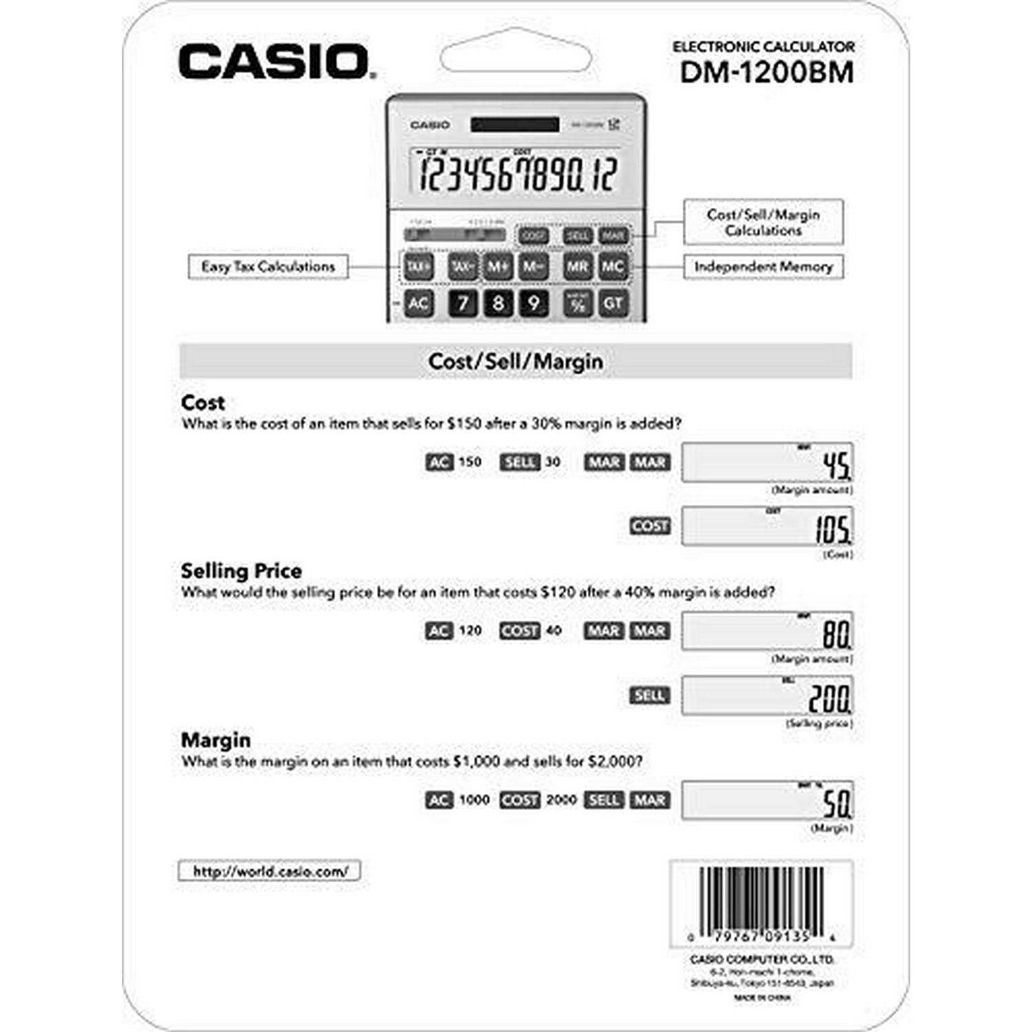 Casio Desktop Calculator DM-1200BM - Image 4