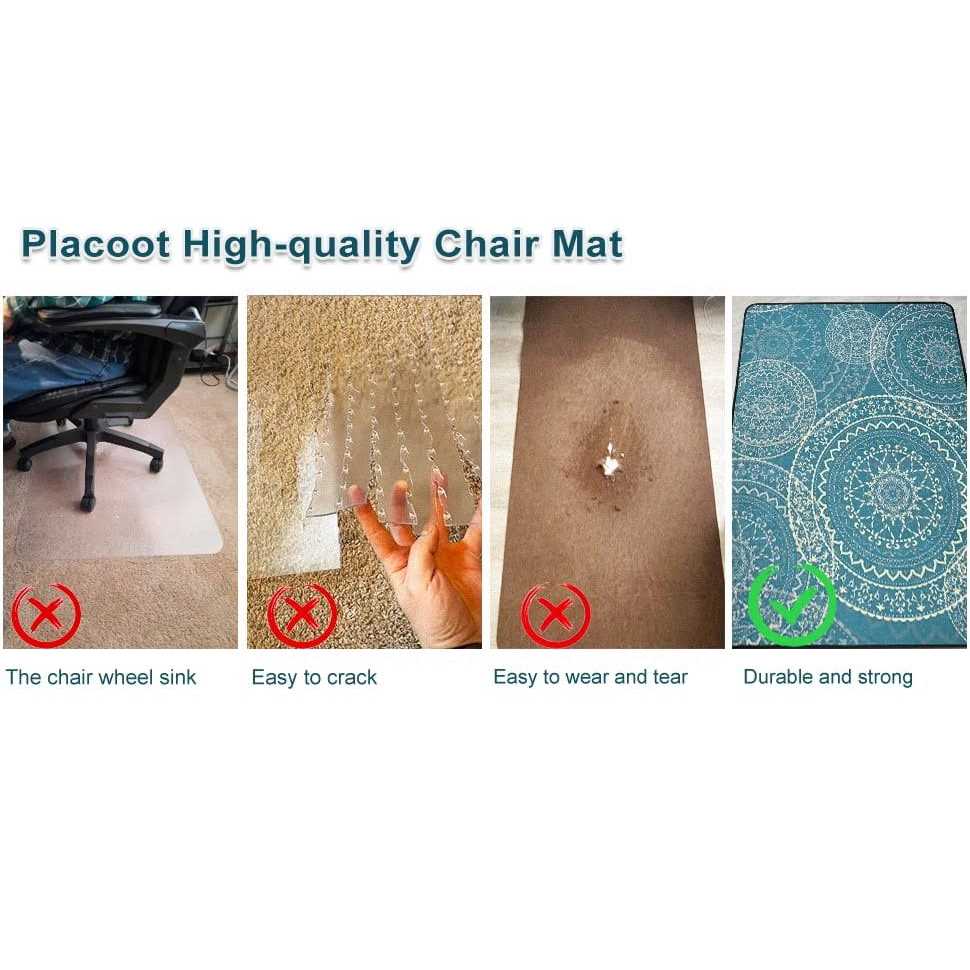 Chair Mat for Carpet 48 inchx36 inchHeavy duty Office Chair Mats for Hard Floor,Carpet Protector for Desk Chair - Image 4