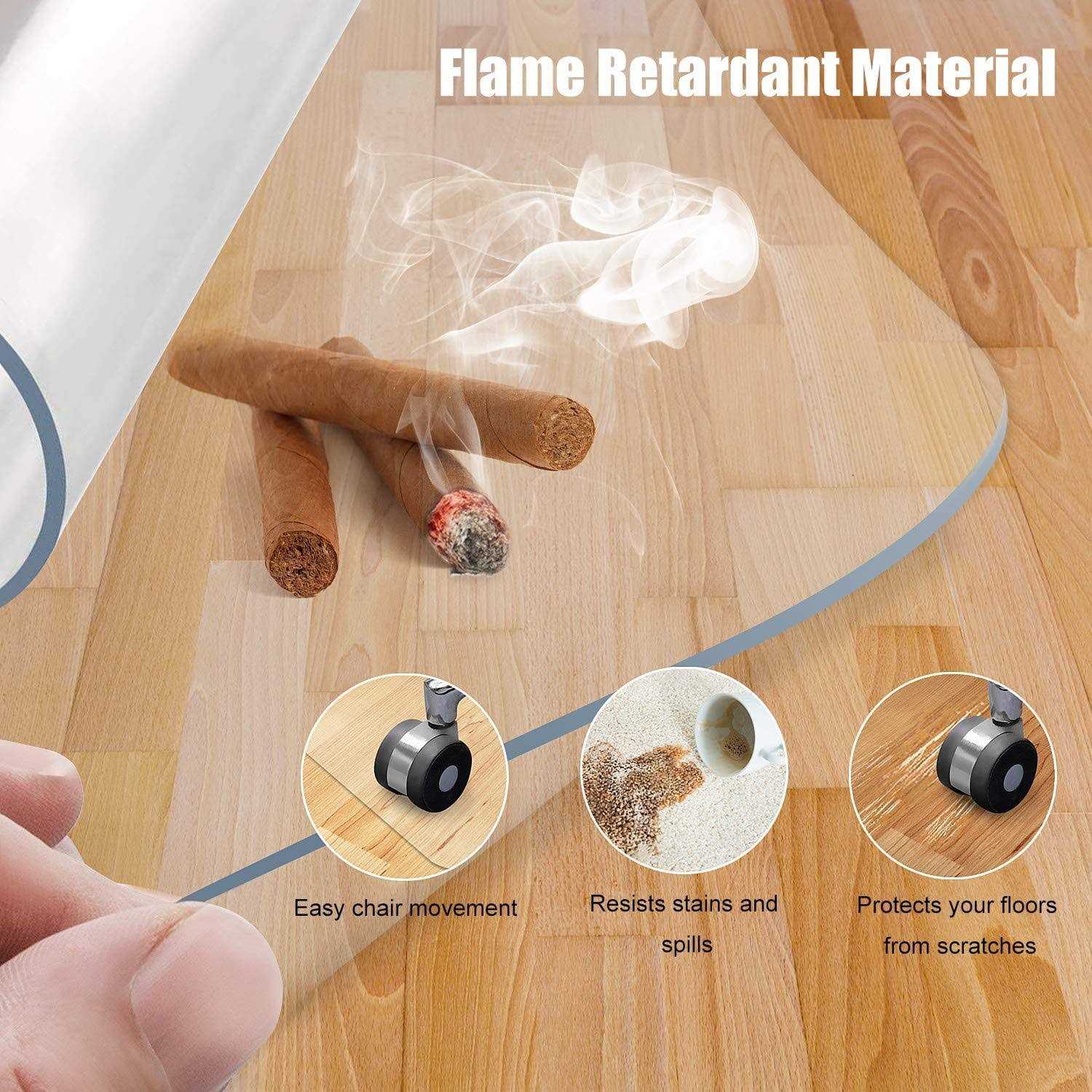 Azadx Office Chair Mat for Hardwood Floor Clear Chair Mat for Easy Glide and Protection Floor Protector for Under Desk Chair Mat Plastic Floor Mat - Image 5