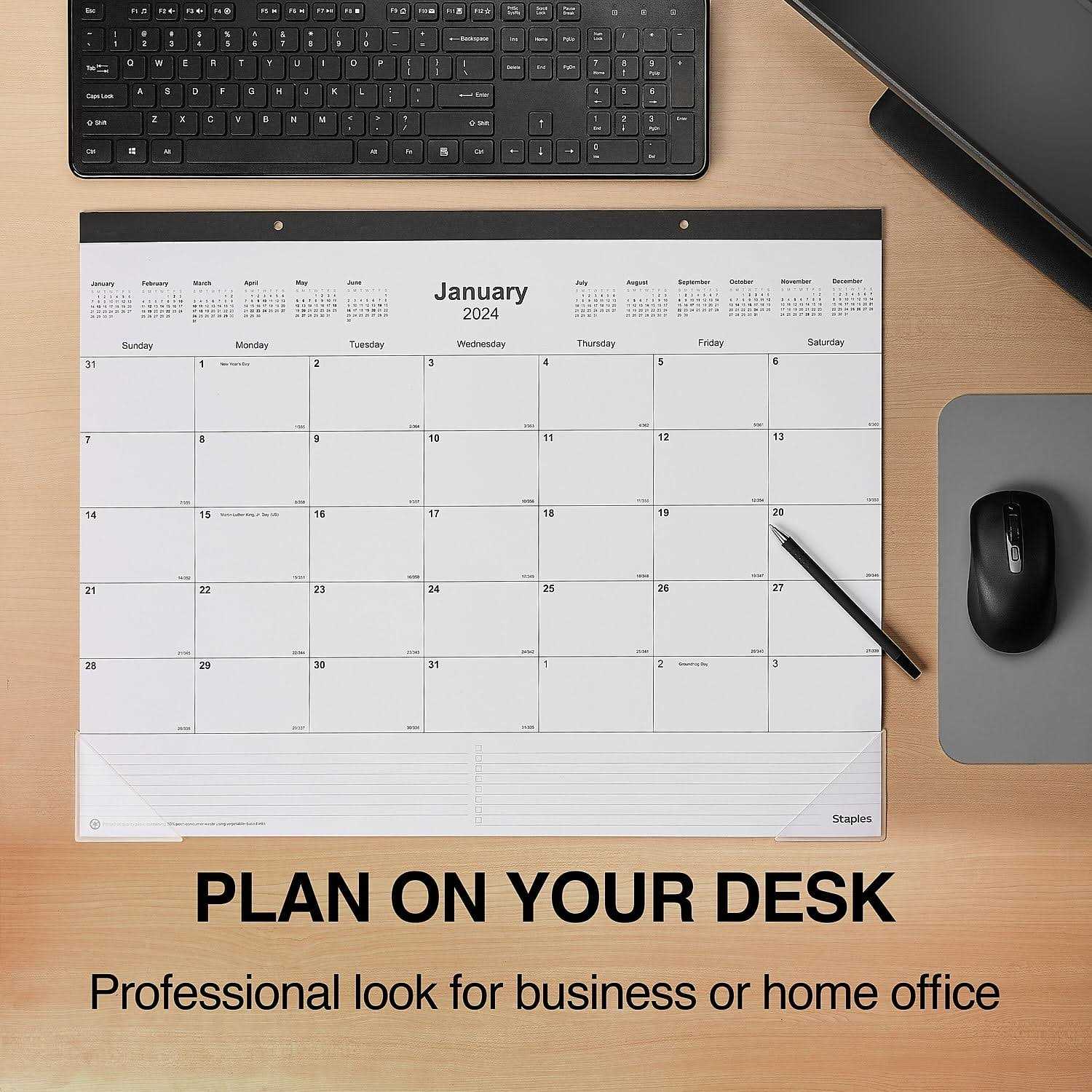 2024 Staples 22 x 17 Desk Pad Calendar ST58448-24 - Image 3