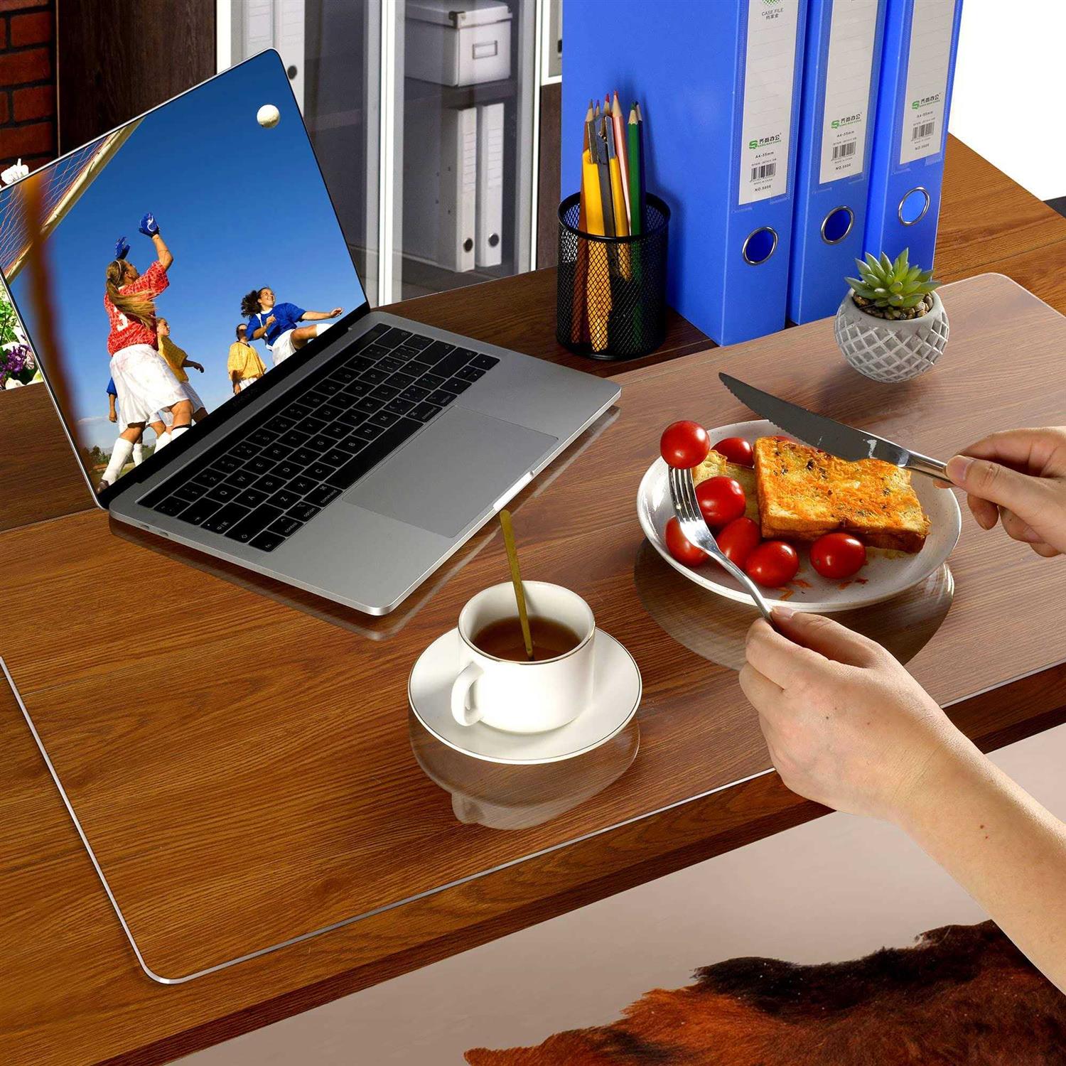 Clear Desk Mat on top of desks 24 x 14 inches - Image 2