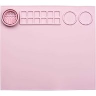 Cheek’s Paper Room-Creator Silicone Craft Mat for Painting and Crafts Large Mat with Collapsible Paint Brush Cleaner for Painting