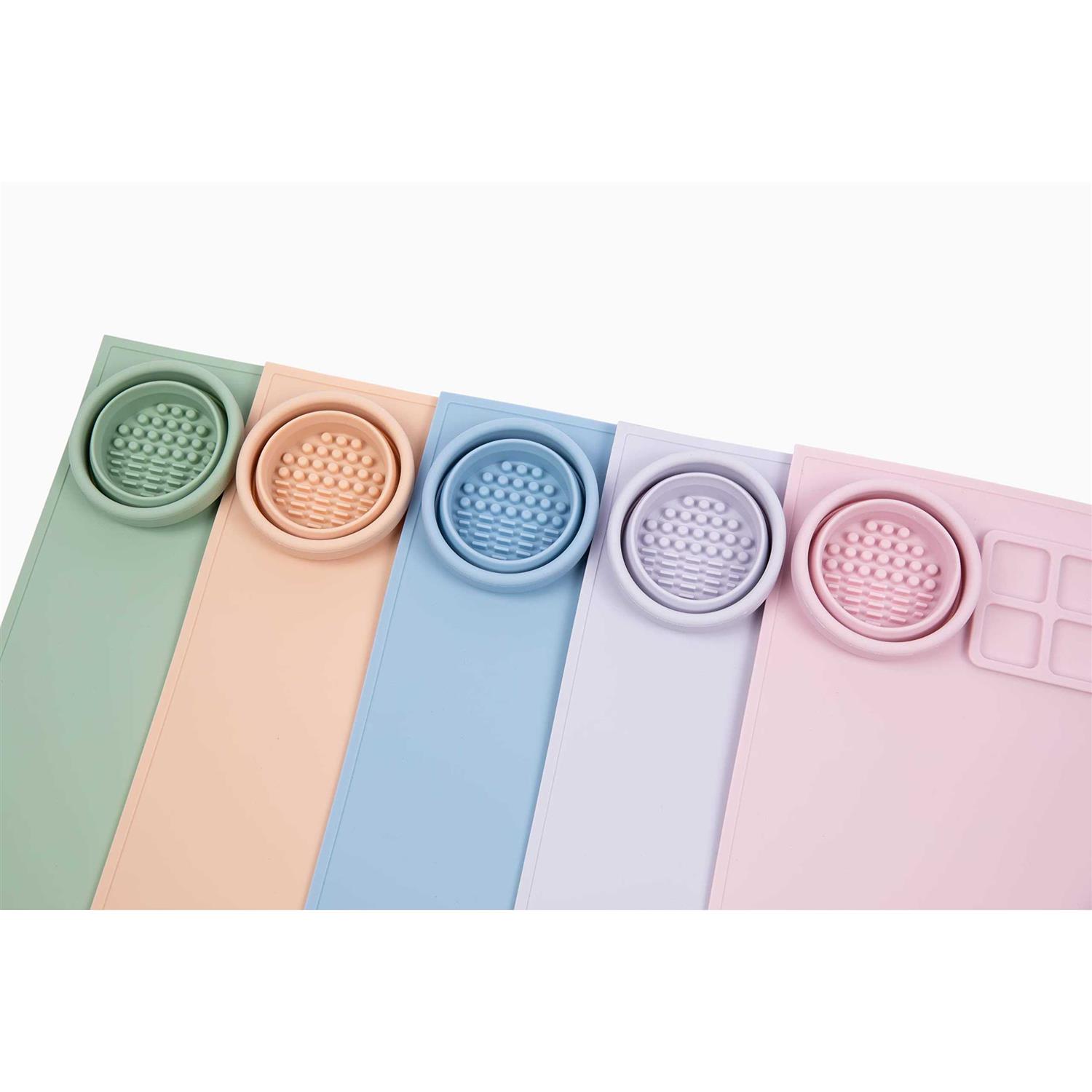 Cheek’s Paper Room-Creator Silicone Craft Mat for Painting and Crafts Large Mat with Collapsible Paint Brush Cleaner for Painting - Image 2