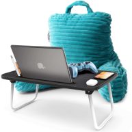 Nestl Cut Plush Reading Pillow with Portable Lap Desk Stand for Laptop