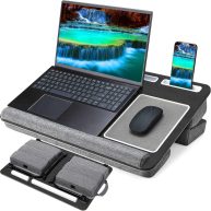 qudodo Lap Laptop Desk-fits Up to 17inch Foldable Laptop Bed Tray Table with Adjustable Dual cushion,wrist Rest & Mouse pad,portable