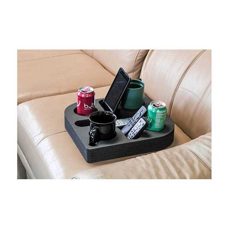 Polar Whale Couch Drink Holder Durable Black Foam Stylish Refreshment Tray For S