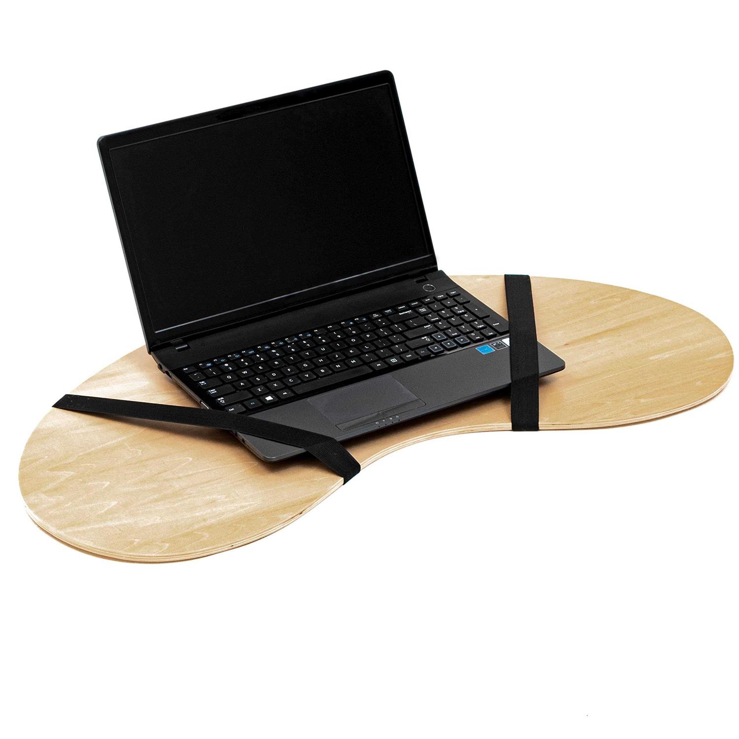 32 Portable Curved Shape Light Wood Lap Desk by Trademark Innovations - Image 5