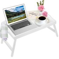 Bed Tray Table with Handles Folding Legs Bamboo Breakfast Tray Tray Tray