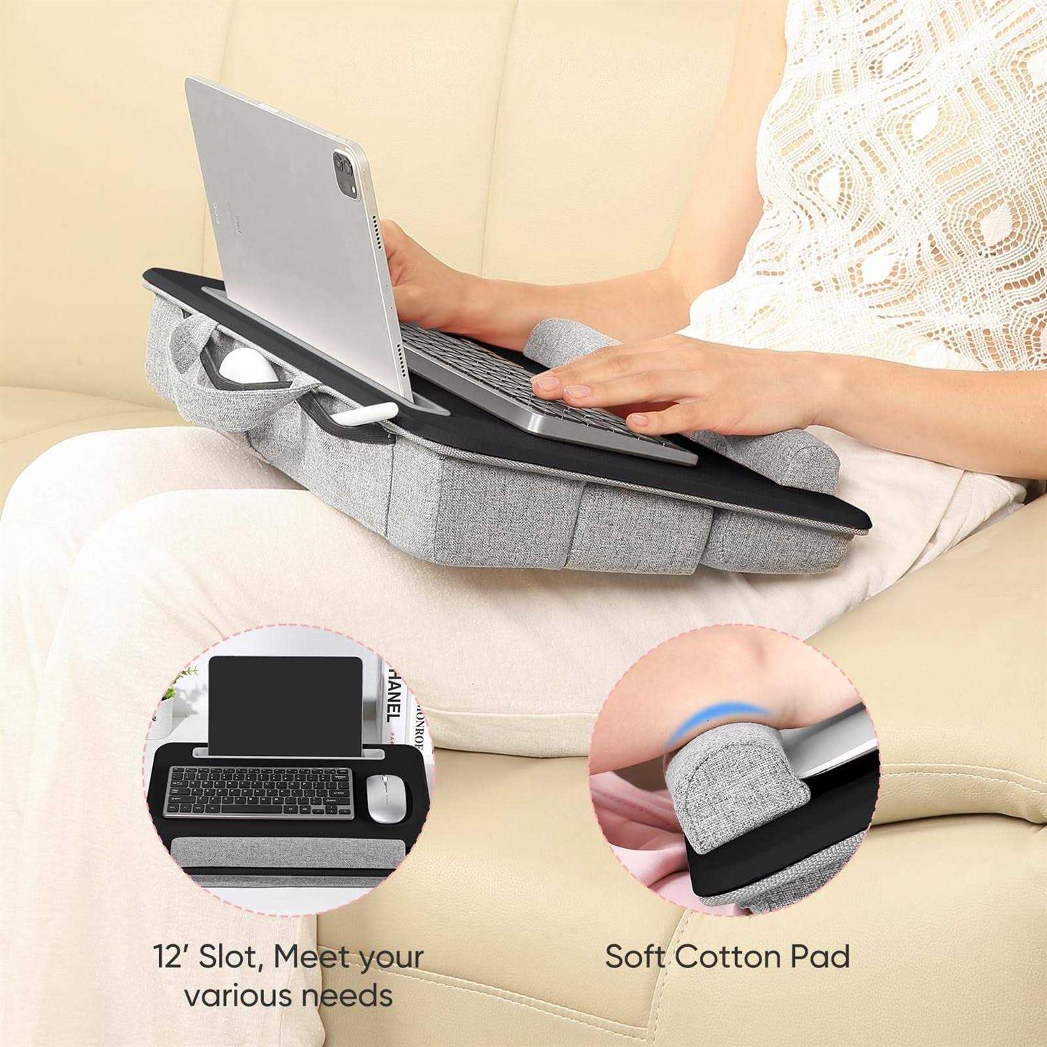Adjustable Laptop Lap Desk Lap Desk with Cushion Storage Function Anti-Slip Wrist Rest for Home Office Adults Students - Image 2