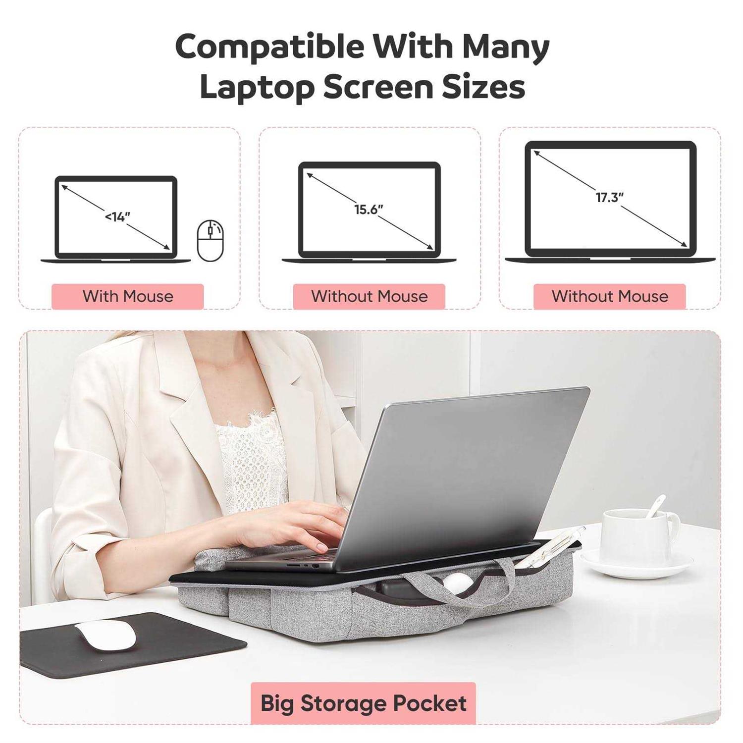 Adjustable Laptop Lap Desk Lap Desk with Cushion Storage Function Anti-Slip Wrist Rest for Home Office Adults Students - Image 5