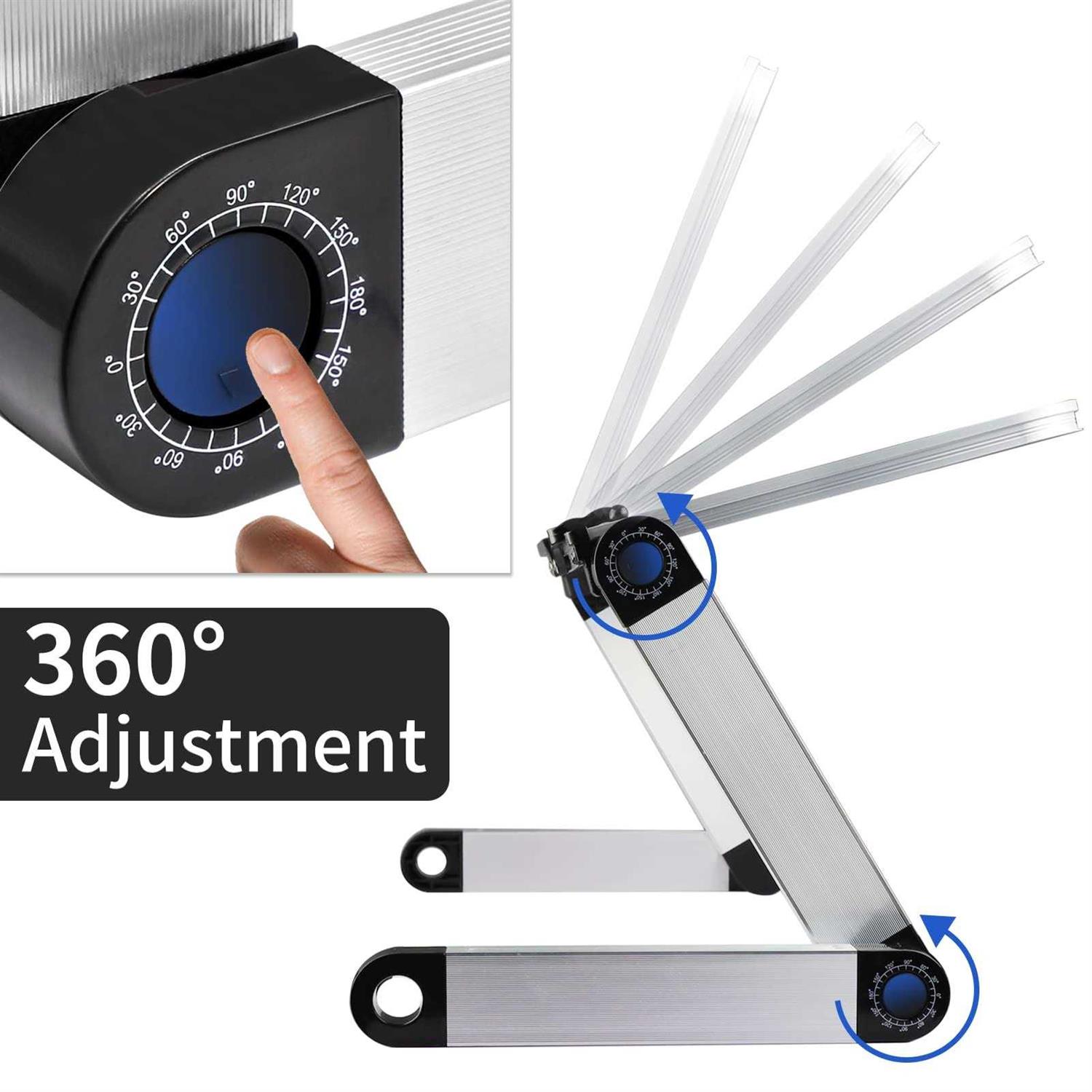 Book Stand Multifunctional Adjustable Laptop Stand Book Holder Tray with Clips Ergonomic Multi Heights Angles Adjustable Cooking Bookstand - Image 2