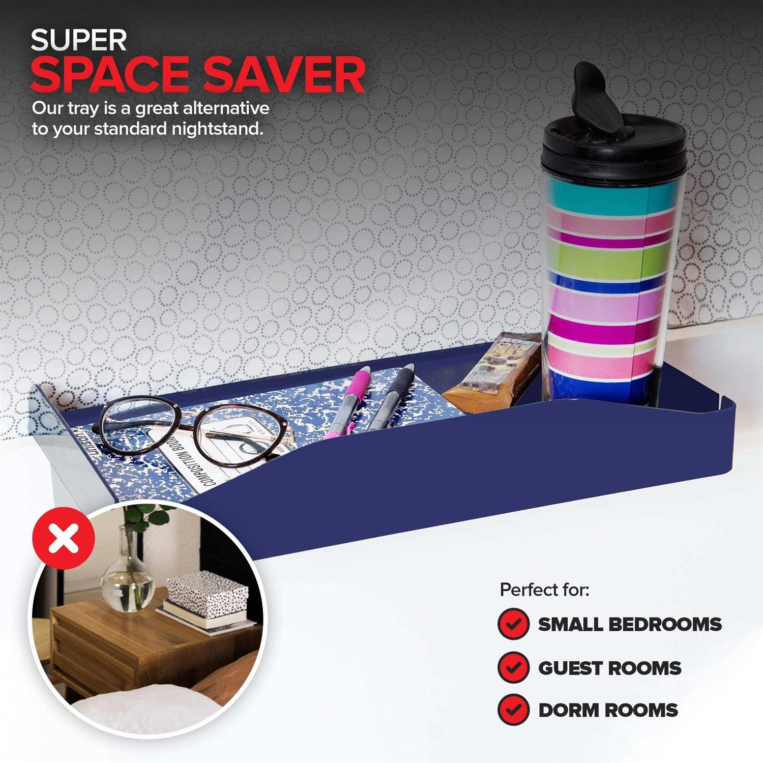 Modern Innovations Bedside Shelf for Bed College Dorm Room Bunk Bed Shelf for Top Bunk - Image 4