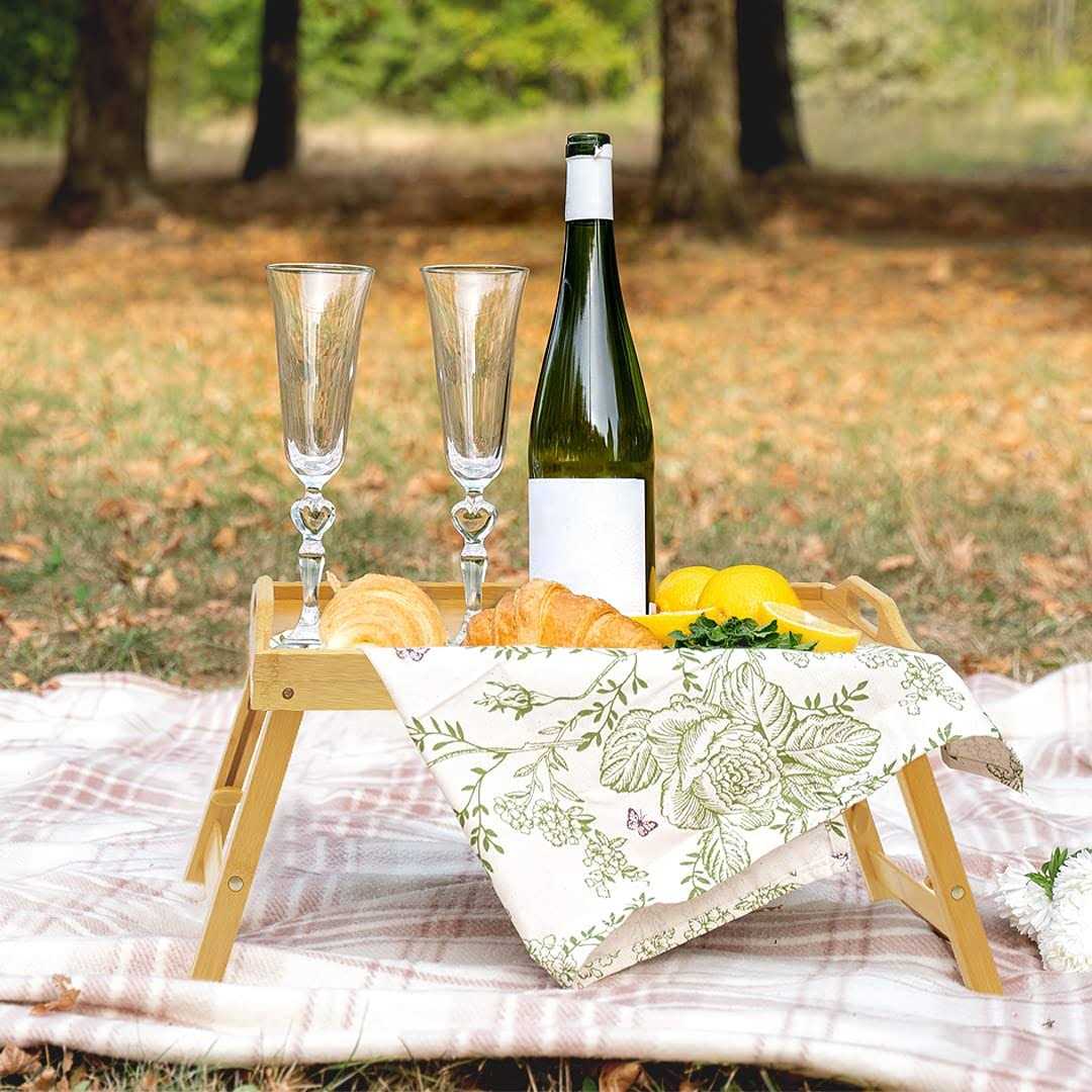 Mayyol Breakfast Bed Tray for Eating Height Adjustable Raised Food Table - Image 2