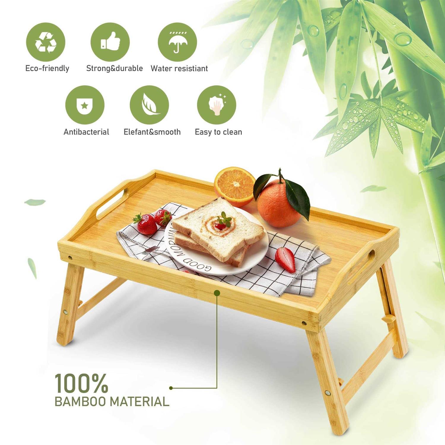 Mayyol Breakfast Bed Tray for Eating Height Adjustable Raised Food Table - Image 3