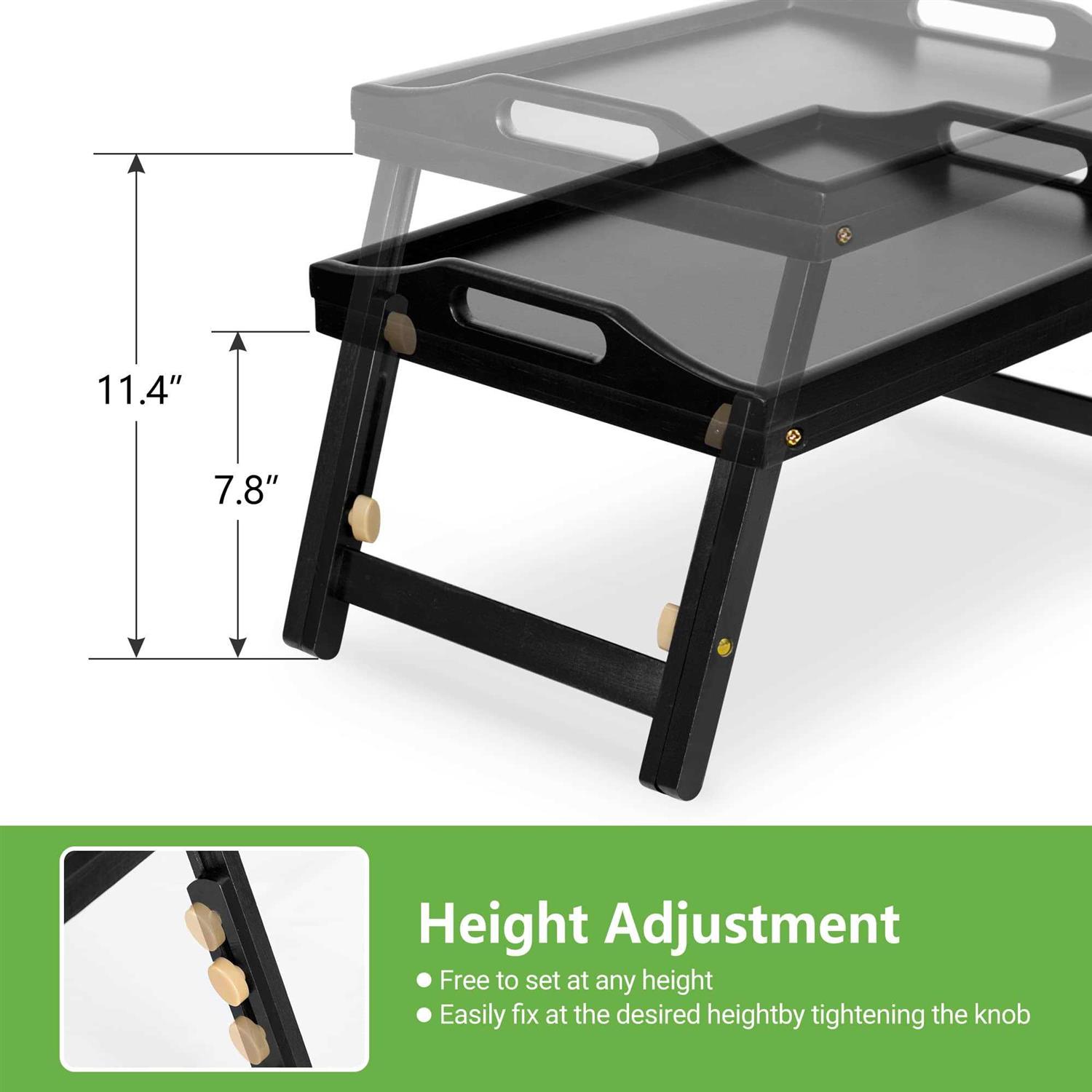 Mayyol Breakfast Bed Tray for Eating Height Adjustable Raised Food Table - Image 3