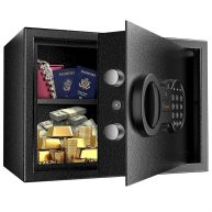 Bonsaii Safe Box Home Safe with Electronic Digital Keypad 0.6 Cubic Feet Personal Steel Lock Box with Removable Shelf for Documents Jewelry