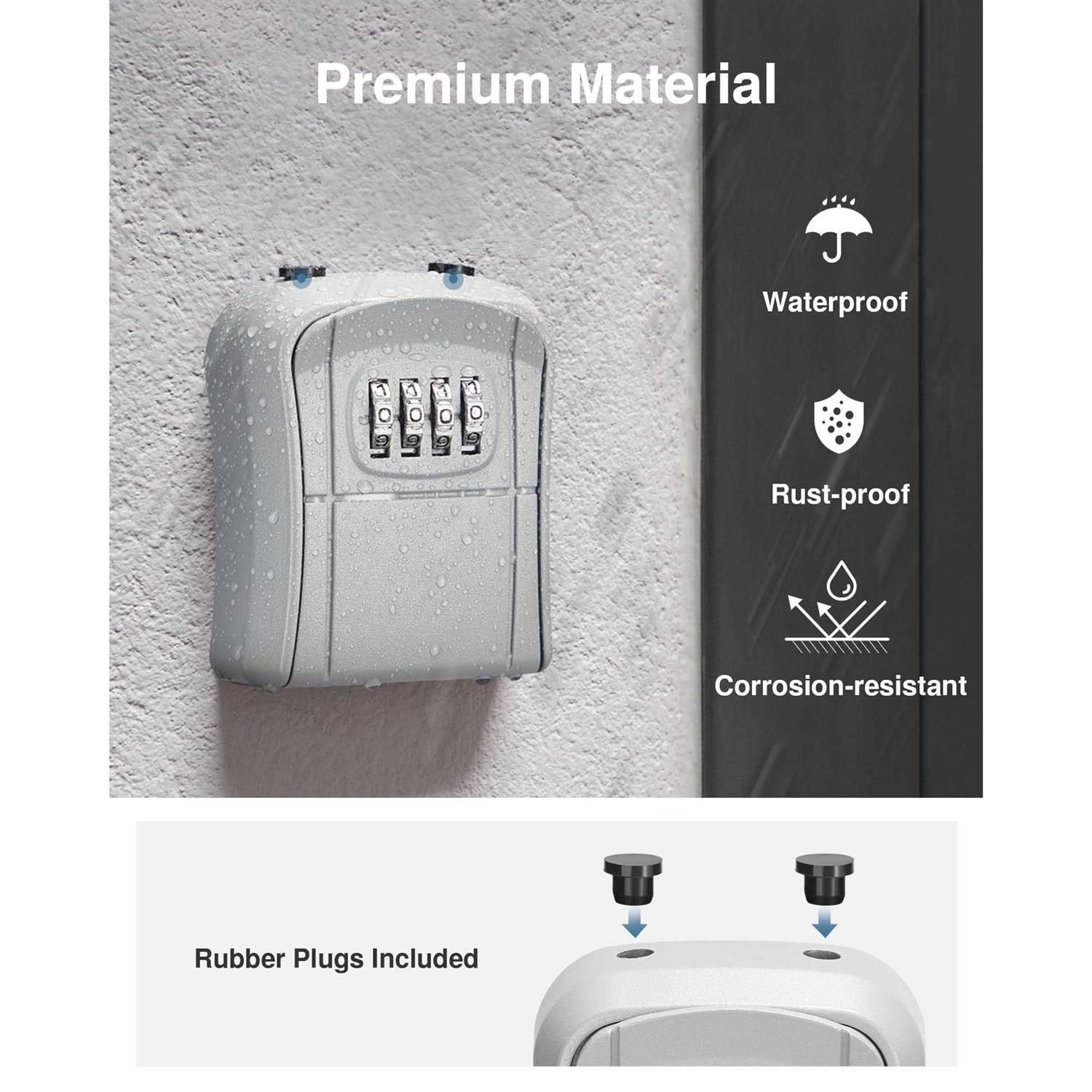 Puroma Key Lock Box Portable Combination Lockbox Wall-Mounted Key Storage Box for House Keys - Image 3