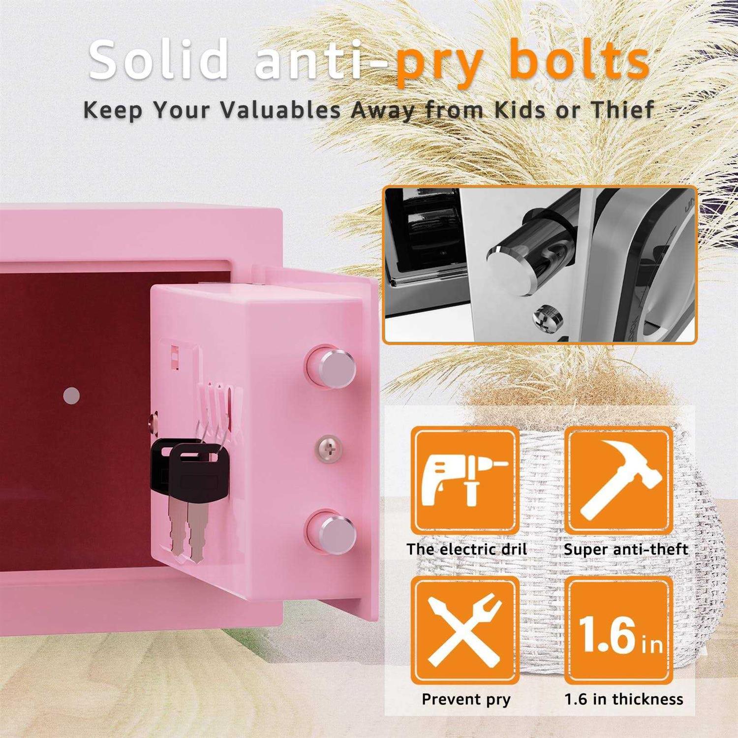 PATRON Safe Box with Digital Electronic Security Keypad Mini Small Safe,Money Safe,Wall or Cabinet Safe for Home Office Travel Business Use - Image 2